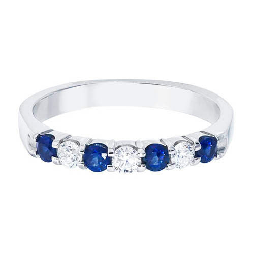 Faria Blue Sapphire and Diamond Wedding Ring